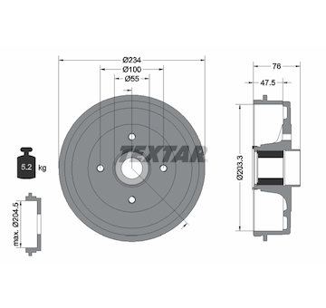 Brzdový buben TEXTAR 94045800