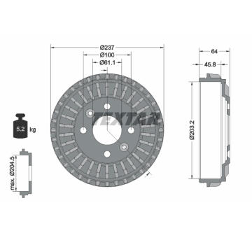 Brzdový buben TEXTAR 94046200
