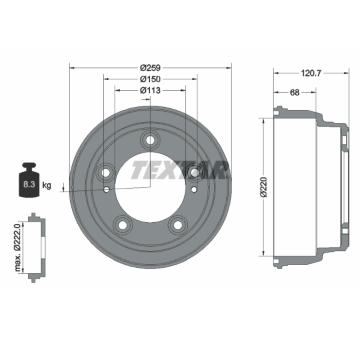 Brzdový buben TEXTAR 94046600