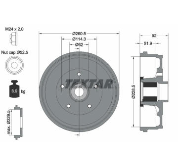 Brzdový buben TEXTAR 94047500
