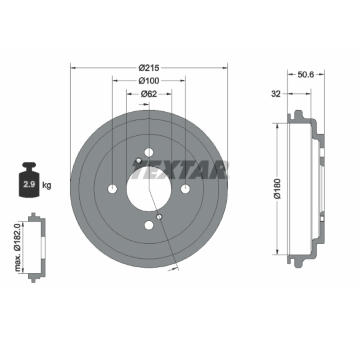 Brzdový buben TEXTAR 94049200