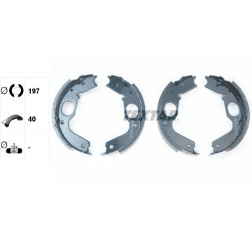 Sada brzdových čelistí, parkovací brzda TEXTAR 91056900