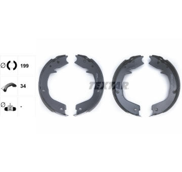 Sada brzdových čelistí, parkovací brzda TEXTAR 91066000