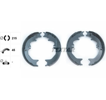 Sada brzdových čelistí, parkovací brzda TEXTAR 91066100