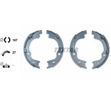 Sada brzdových čelistí, parkovací brzda TEXTAR 91068100