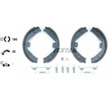 Sada brzdových čelistí, parkovací brzda TEXTAR 91069100