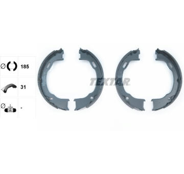 Sada brzdových čelistí, parkovací brzda TEXTAR 91073600