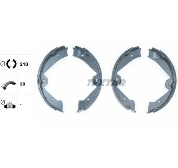 Sada brzdových čelistí, parkovací brzda TEXTAR 91074700