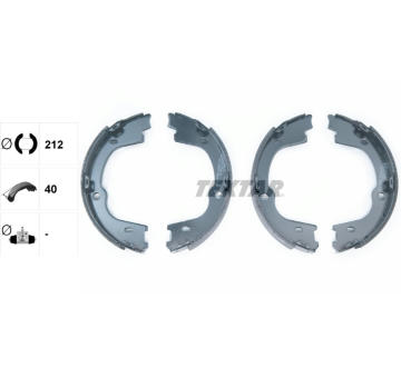 Sada brzdových čelistí, parkovací brzda TEXTAR 91076000