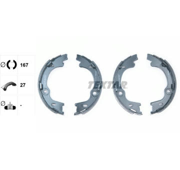 Sada brzdových čelistí, parkovací brzda TEXTAR 91082400