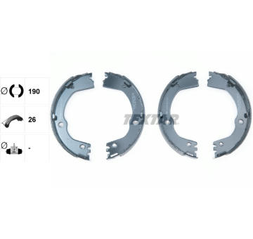 Sada brzdových čelistí, parkovací brzda TEXTAR 91082500