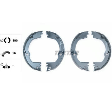 Sada brzdových čelistí, parkovací brzda TEXTAR 91082700