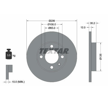 Brzdový kotouč TEXTAR 92010603