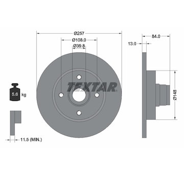 Brzdový kotouč TEXTAR 92012500