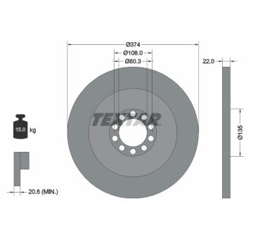 Brzdový kotouč TEXTAR 93015500