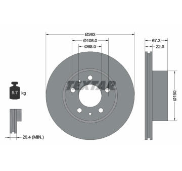 Brzdový kotouč TEXTAR 92018600