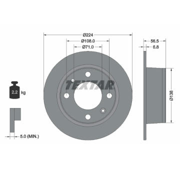 Brzdový kotouč TEXTAR 92026900