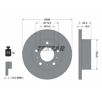 Brzdový kotouč TEXTAR 92034400