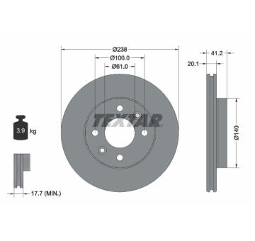 Brzdový kotouč TEXTAR 92036203