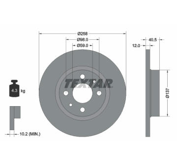 Brzdový kotouč TEXTAR 92041503