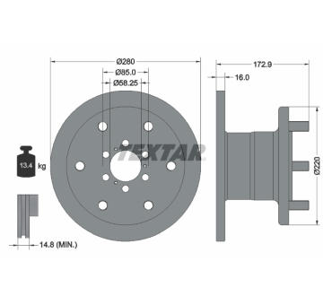 Brzdový kotouč TEXTAR 93042801