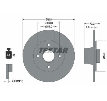 Brzdový kotouč TEXTAR 92049200