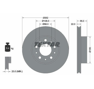 Brzdový kotouč TEXTAR 92051200