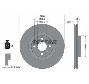 Brzdový kotouč TEXTAR 92053503