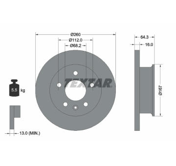 Brzdový kotouč TEXTAR 92055900