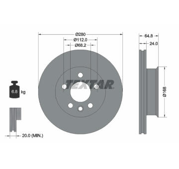 Brzdový kotouč TEXTAR 92056000