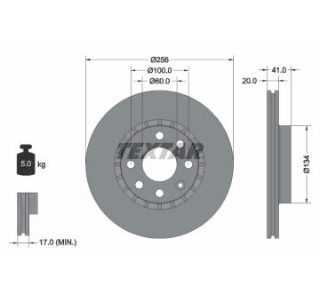 Brzdový kotouč TEXTAR 92056503