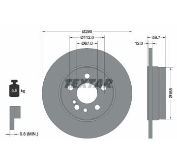 Brzdový kotouč TEXTAR 92056900