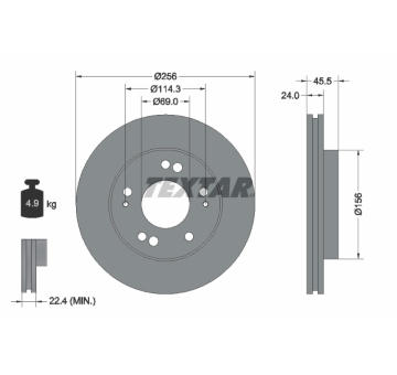 Brzdový kotouč TEXTAR 92063000
