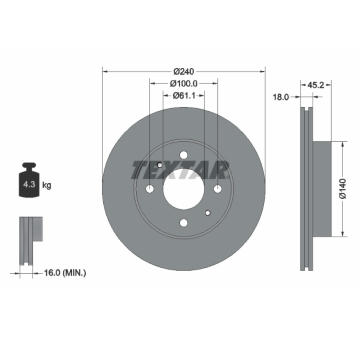 Brzdový kotouč TEXTAR 92063200