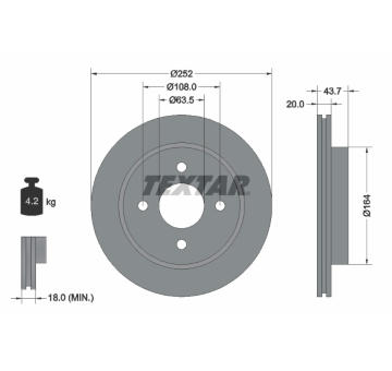 Brzdový kotouč TEXTAR 92063603
