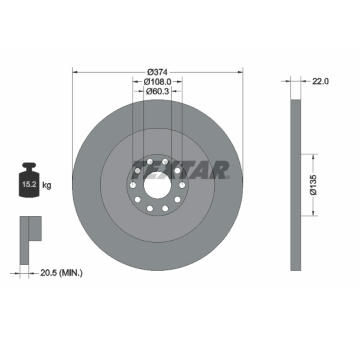 Brzdový kotouč TEXTAR 93066400