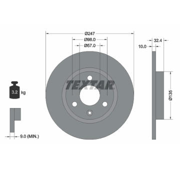 Brzdový kotouč Textar 92067300