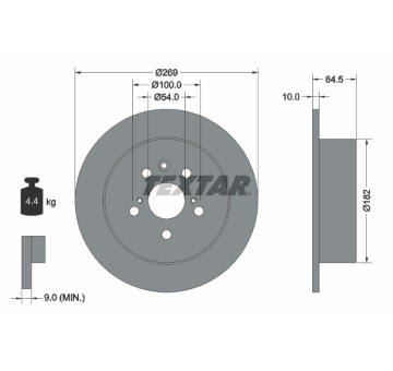 Brzdový kotouč TEXTAR 92070800