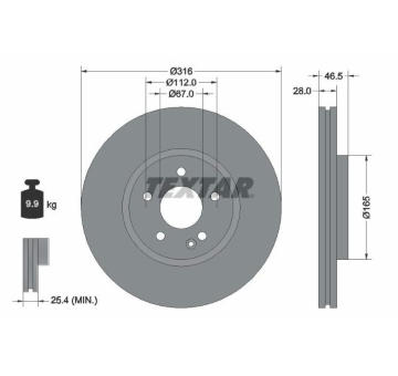 Brzdový kotouč TEXTAR 92073100