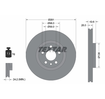 Brzdový kotouč Textar 92074003