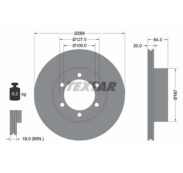 Brzdový kotouč TEXTAR 92076300
