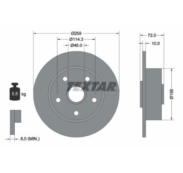 Brzdový kotouč TEXTAR 92078900