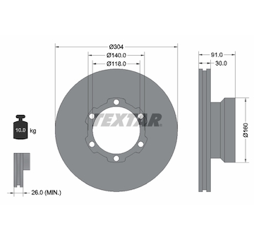 Brzdový kotouč Textar 93087400