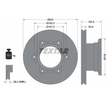 Brzdový kotouč TEXTAR 93087700