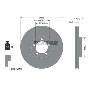 Brzdový kotouč TEXTAR 92088200