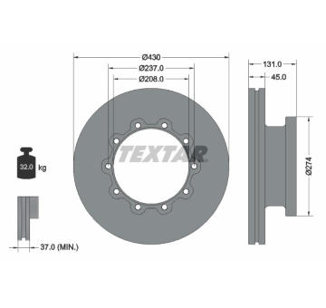 Brzdový kotouč TEXTAR 93088300