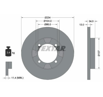 Brzdový kotouč TEXTAR 92089500