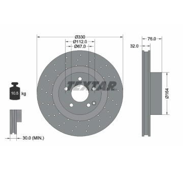 Brzdový kotouč TEXTAR 92099205