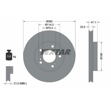 Brzdový kotouč TEXTAR 92101000