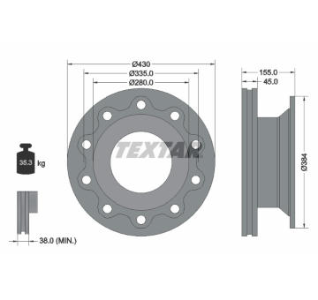 Brzdový kotouč TEXTAR 93102000